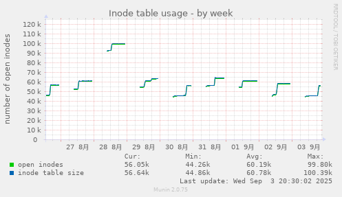 Inode table usage